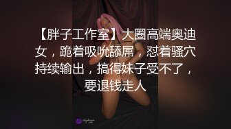 【胖子工作室】大圈高端奥迪女，跪着吸吮舔屌，怼着骚穴持续输出，搞得妹子受不了，要退钱走人